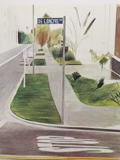 1978 DAVID HOCKNEY - "De Longpre Avenue, Hollywood, 1976" Print - Hockney Art - Hockney Wall Art - Vintage Print - 8 x 8.12 Inches