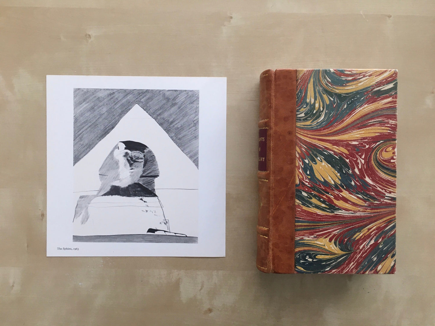1978 DAVID HOCKNEY - "The Sphinx, 1963" Print - Hockney Art - Hockney Wall Art - Vintage Print - 8 x 8.12 Inches