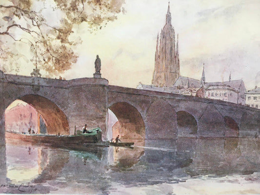 1912 GERMANY - FRANKFURT - Germany Print - German City Print - Germany Painting - 8.5 x 6 Inches