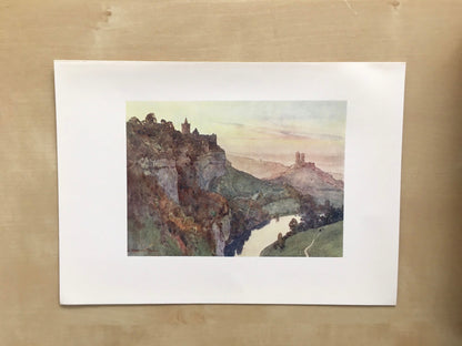 1912 GERMANY - RUDELSBURG & SAALECK Castles - Germany Print - German City Print - Germany Painting - 8.5 x 6 Inches