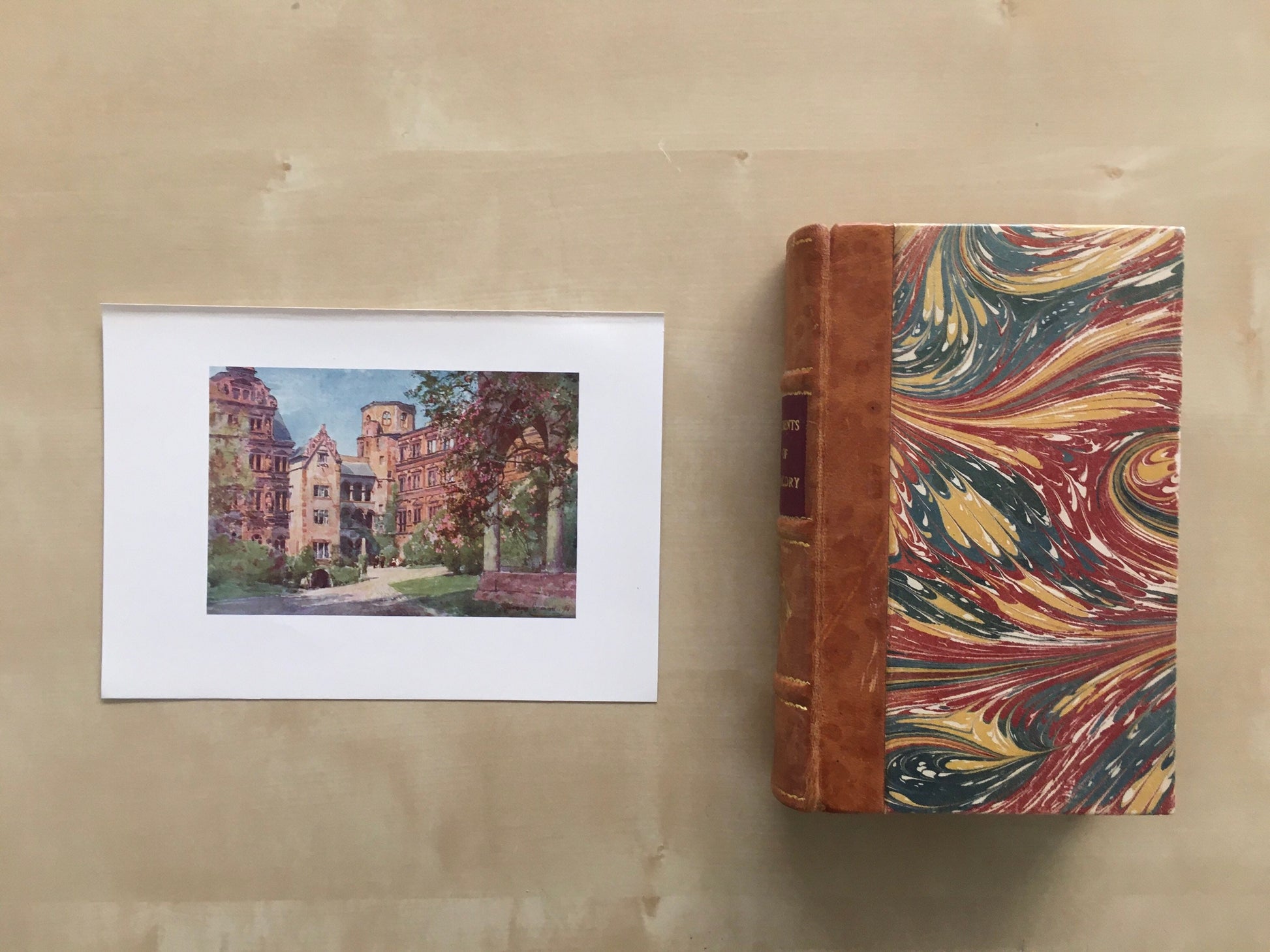 1912 GERMANY - HEIDELBERG CASTLE - Germany Print - German City Print - Germany Painting - 8.5 x 6 Inches