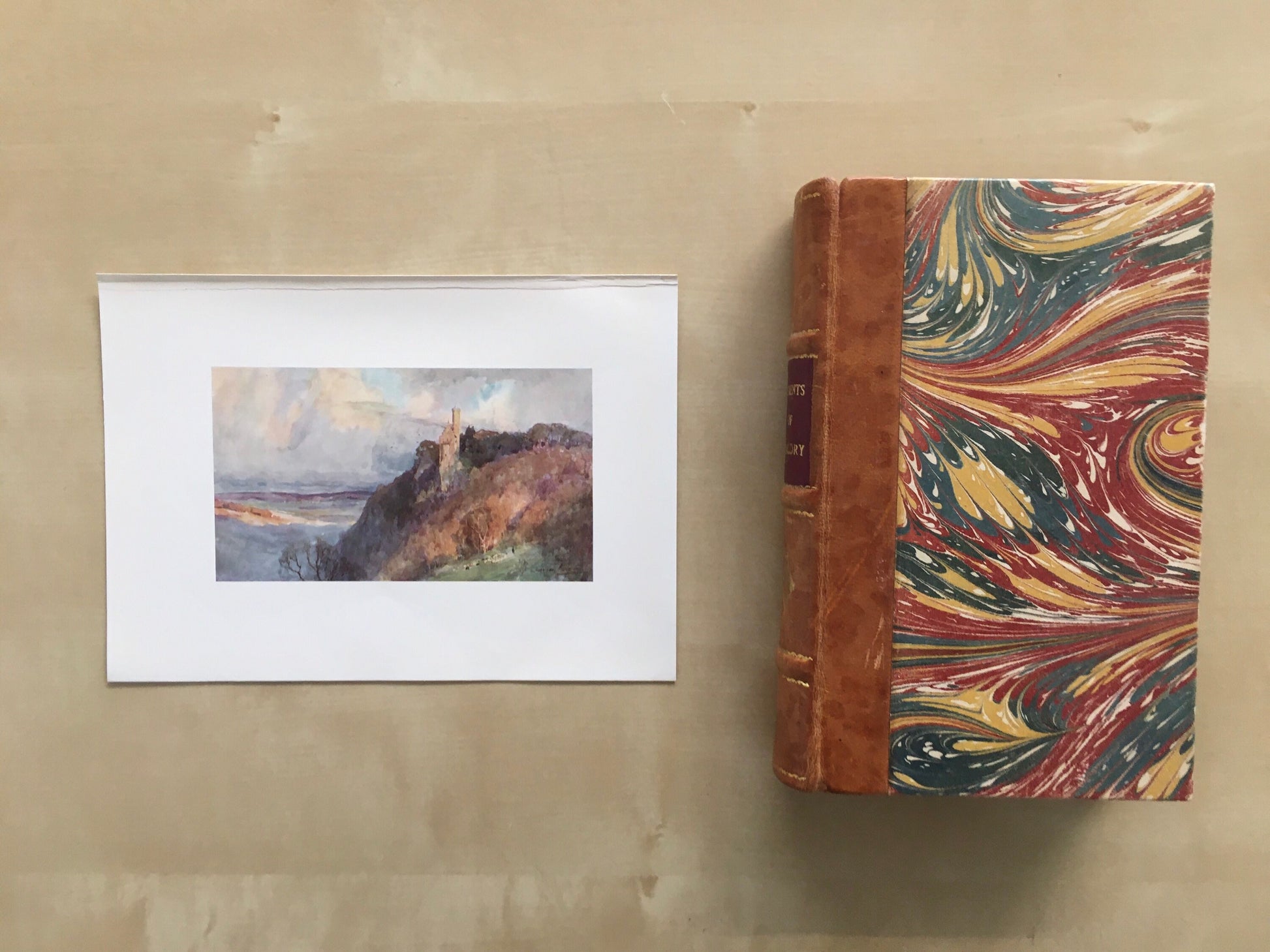 1912 GERMANY - LICHTENSTEIN CASTLE - Germany Print - German City Print - Germany Painting - 8.5 x 6 Inches