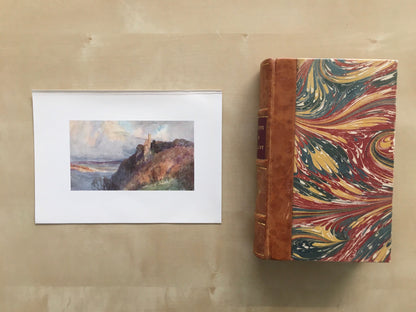 1912 GERMANY - LICHTENSTEIN CASTLE - Germany Print - German City Print - Germany Painting - 8.5 x 6 Inches