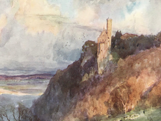 1912 GERMANY - LICHTENSTEIN CASTLE - Germany Print - German City Print - Germany Painting - 8.5 x 6 Inches