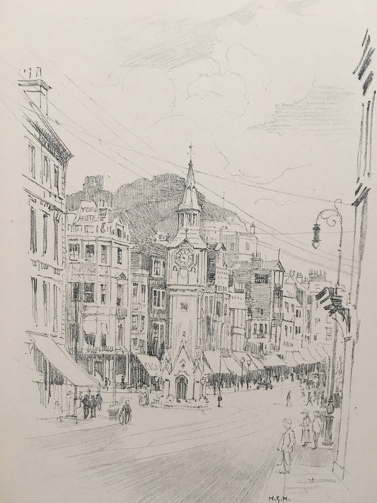 1915 HASTINGS - ALBERT MEMORIAL - Antique Hastings Print - Local History Print - Hasting Kent Wall Art - Over 100 Years Old