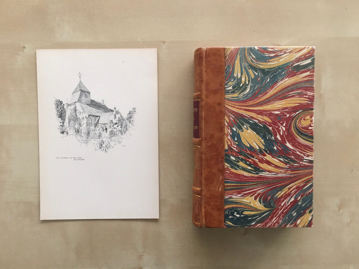 1915 HASTINGS - HOLLINGTON: Church in the Wood - Antique Hastings Print - Local History Print - Hasting Kent Wall Art - Over 100 Years Old