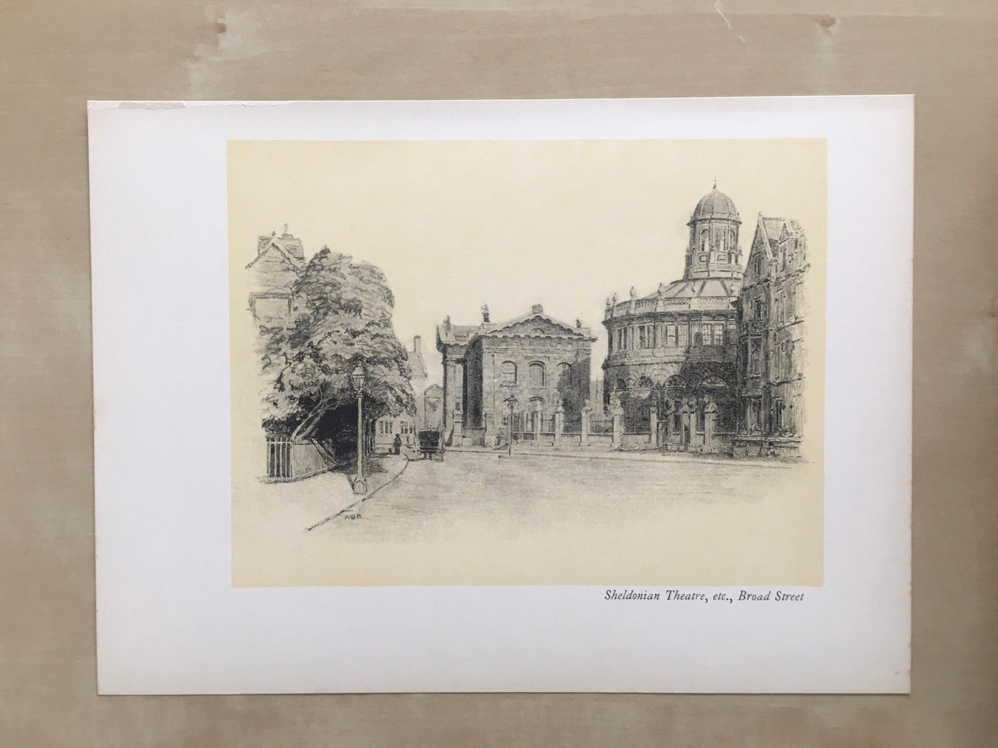 1934 OXFORD - SHELDONIAN THEATRE & Broad Street by W.G Blackall - Original Print - Oxford University Print - 7.5 x 9 Inches