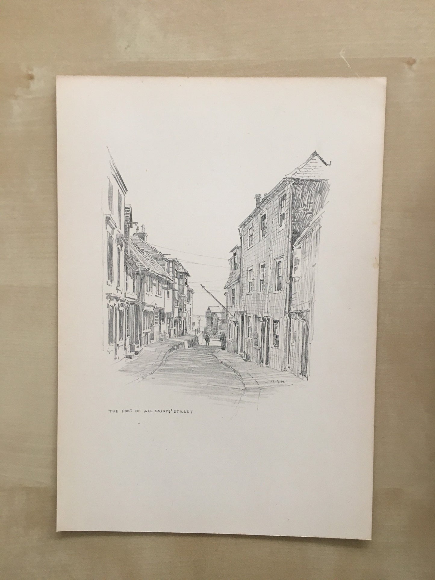 1915 HASTINGS - All Saints' Street - Antique Hastings Print - Local History Print - Hasting Kent Wall Art - Over 100 Years Old