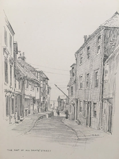 1915 HASTINGS - All Saints' Street - Antique Hastings Print - Local History Print - Hasting Kent Wall Art - Over 100 Years Old