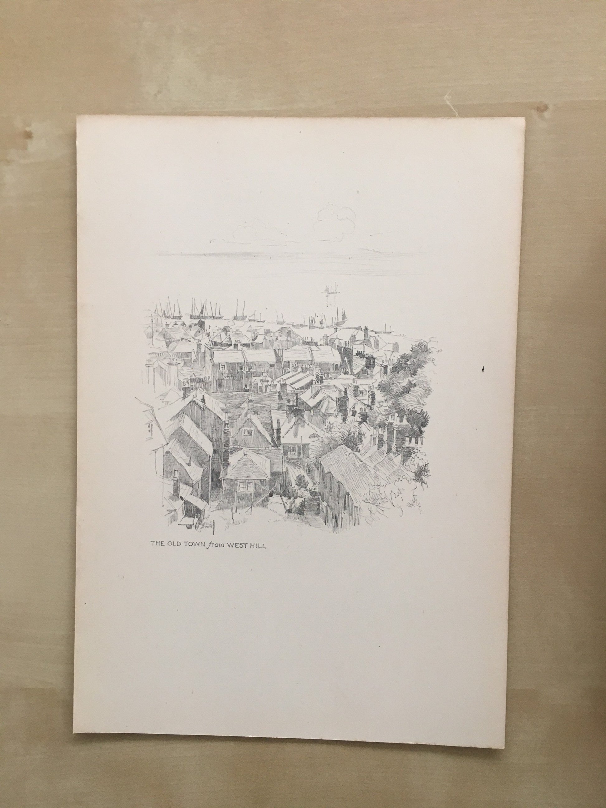 1915 HASTINGS - OLD TOWN - Antique Hastings Print - Local History Print - Hasting Kent Wall Art - Over 100 Years Old