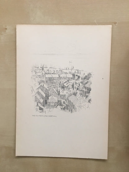 1915 HASTINGS - OLD TOWN - Antique Hastings Print - Local History Print - Hasting Kent Wall Art - Over 100 Years Old