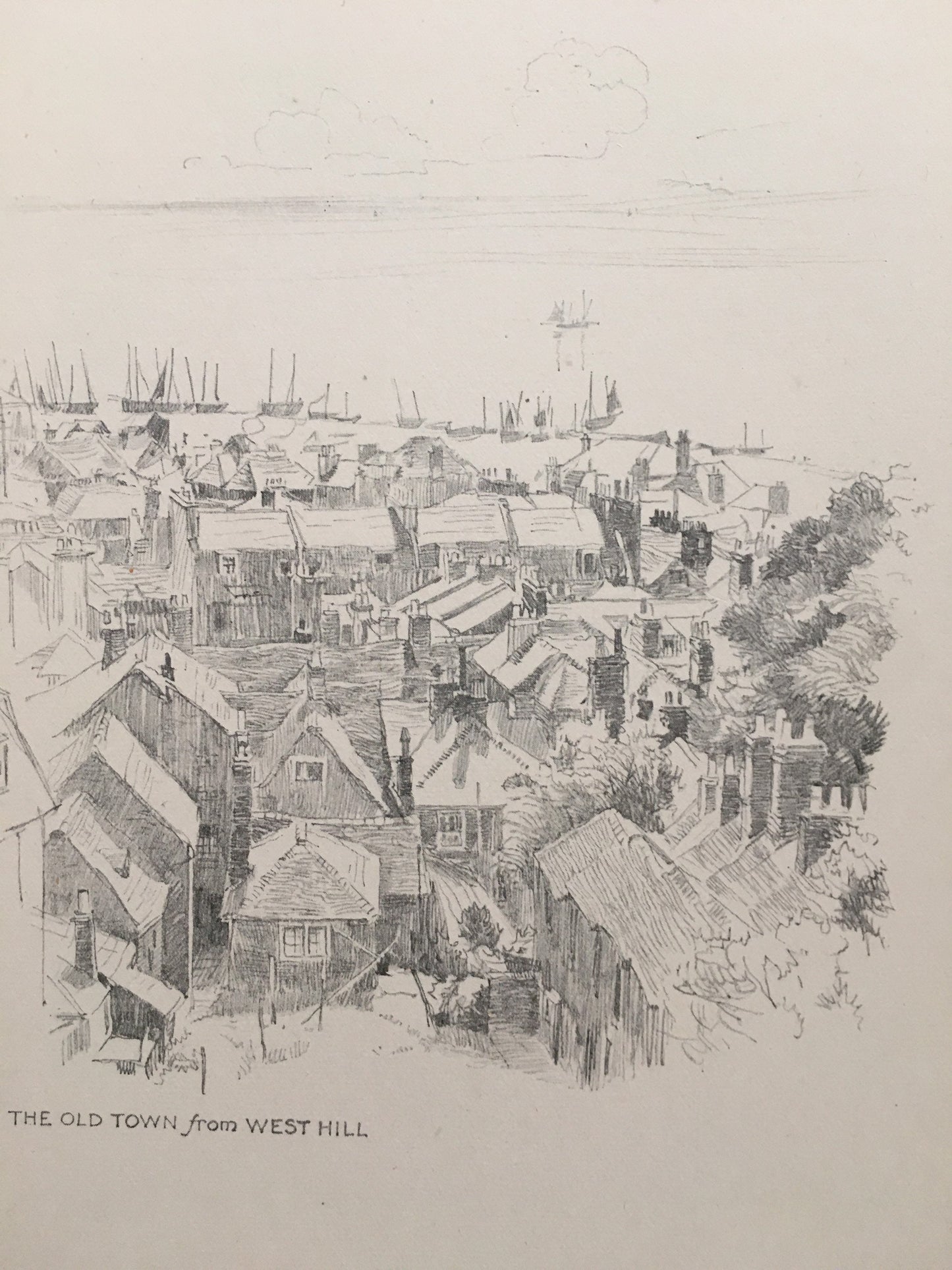 1915 HASTINGS - OLD TOWN - Antique Hastings Print - Local History Print - Hasting Kent Wall Art - Over 100 Years Old