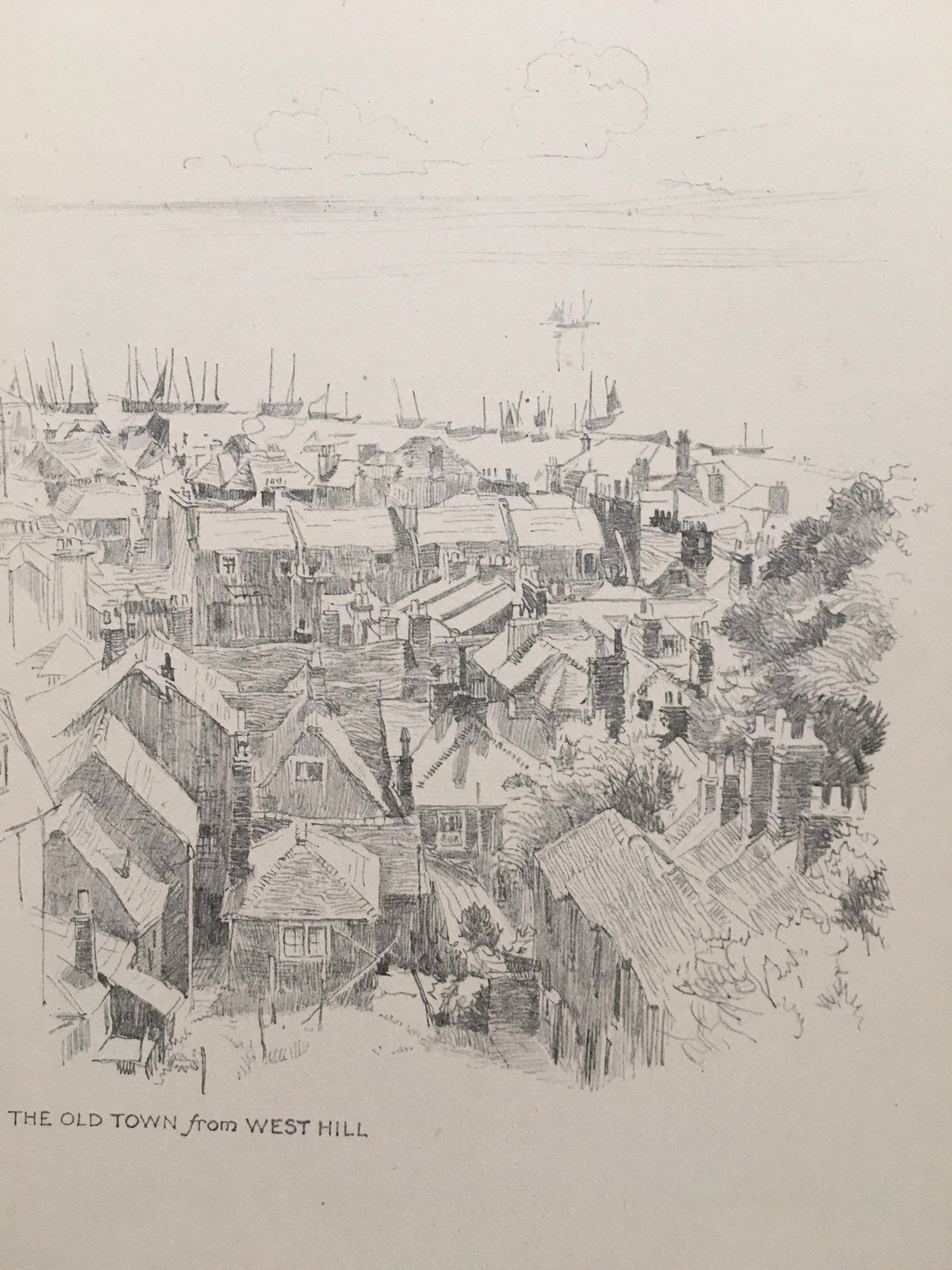 1915 HASTINGS - OLD TOWN - Antique Hastings Print - Local History Print - Hasting Kent Wall Art - Over 100 Years Old