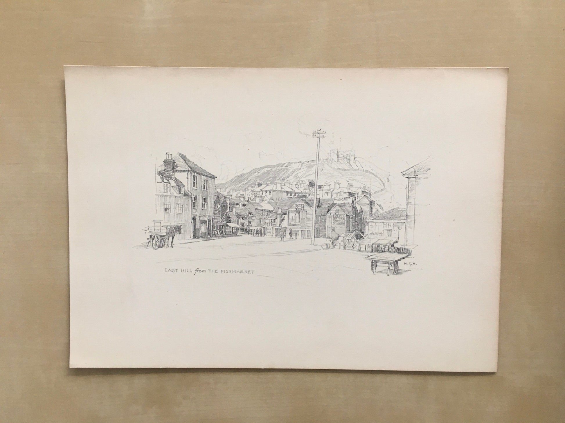 1915 HASTINGS - EAST HILL - Antique Hastings Print - Local History Print - Hasting Kent Wall Art - Over 100 Years Old