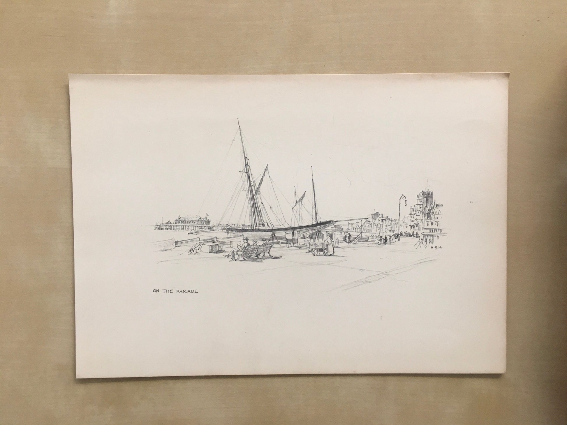 1915 HASTINGS - PARADE - Antique Hastings Print - Local History Print - Hasting Kent Wall Art - Over 100 Years Old