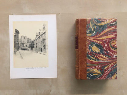 1934 OXFORD - St. Peter-in-the-East Church and St. Edmund Hall by W.G Blackall - Original Print - Oxford University - 7.5 x 9 Inches