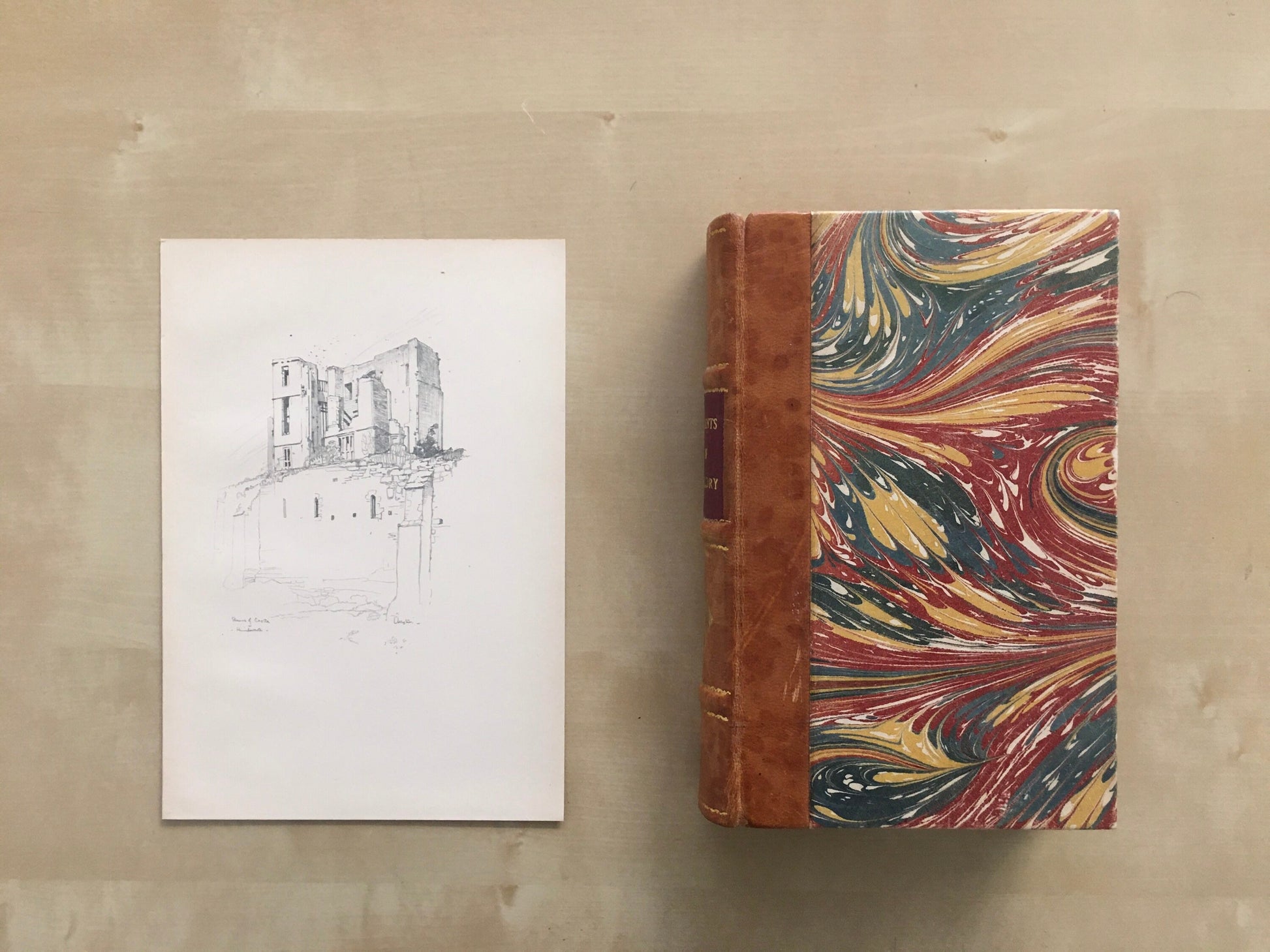 1920 WARWICK - KENILWORTH CASTLE - Antique Warwick Print - Local History Print - Warwick Wall Art - Over 100 Years Old