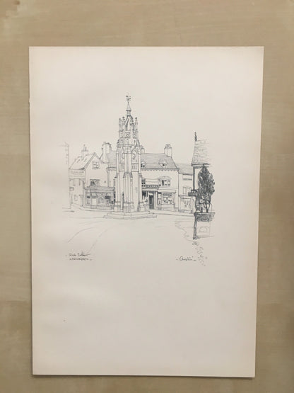 1920 WARWICK - KENILWORTH: Clock Tower - Antique Warwick Print - Local History Print - Warwick Wall Art - Over 100 Years Old