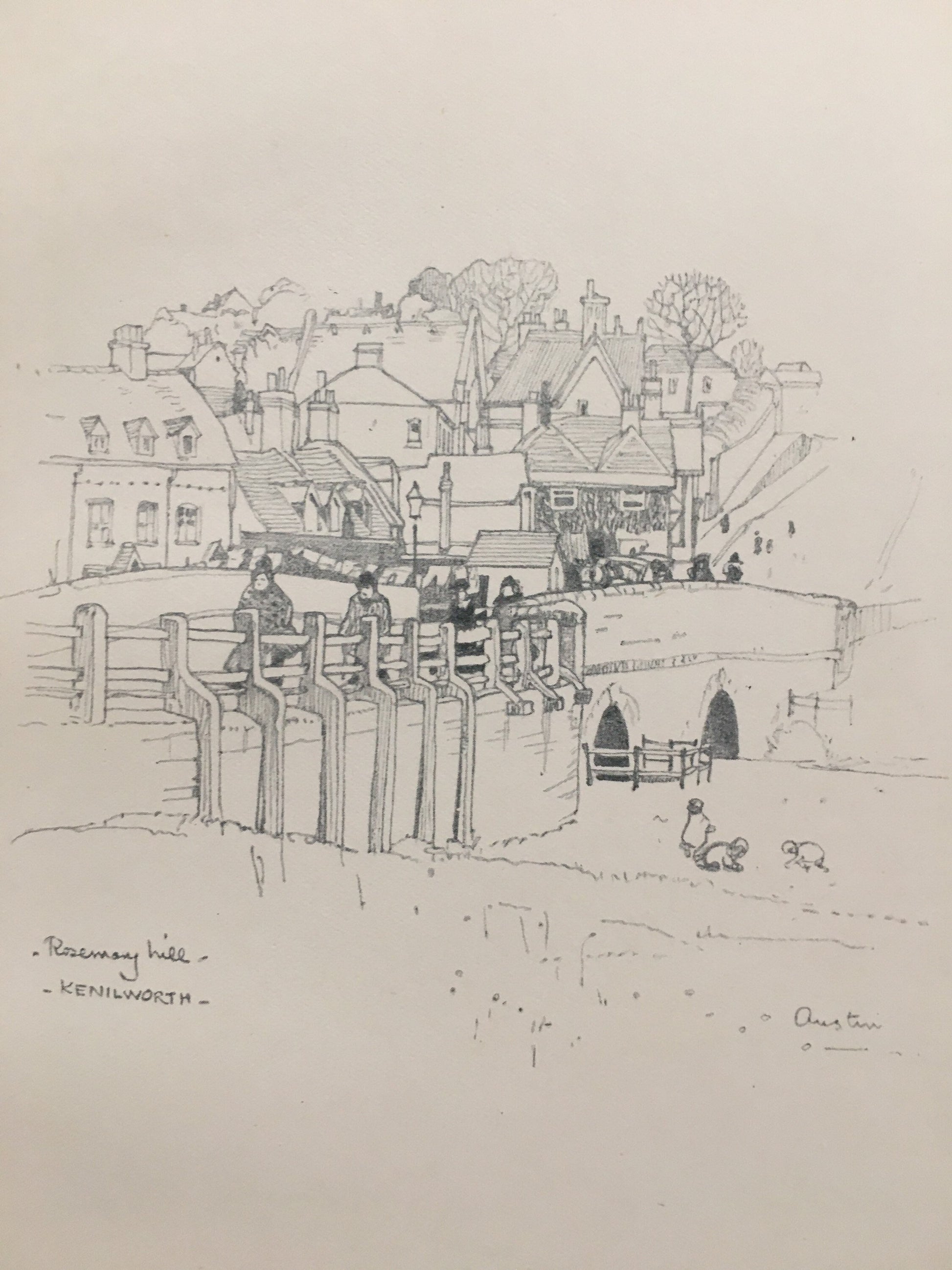 1920 WARWICK - KENILWORTH: Rosemary Hill - Antique Warwick Print - Local History Print - Warwick Wall Art - Over 100 Years Old
