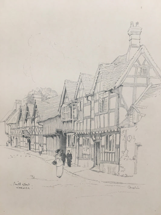 1920 WARWICK - MILL STREET - Antique Warwick Print - Local History Print - Warwick Wall Art - Over 100 Years Old