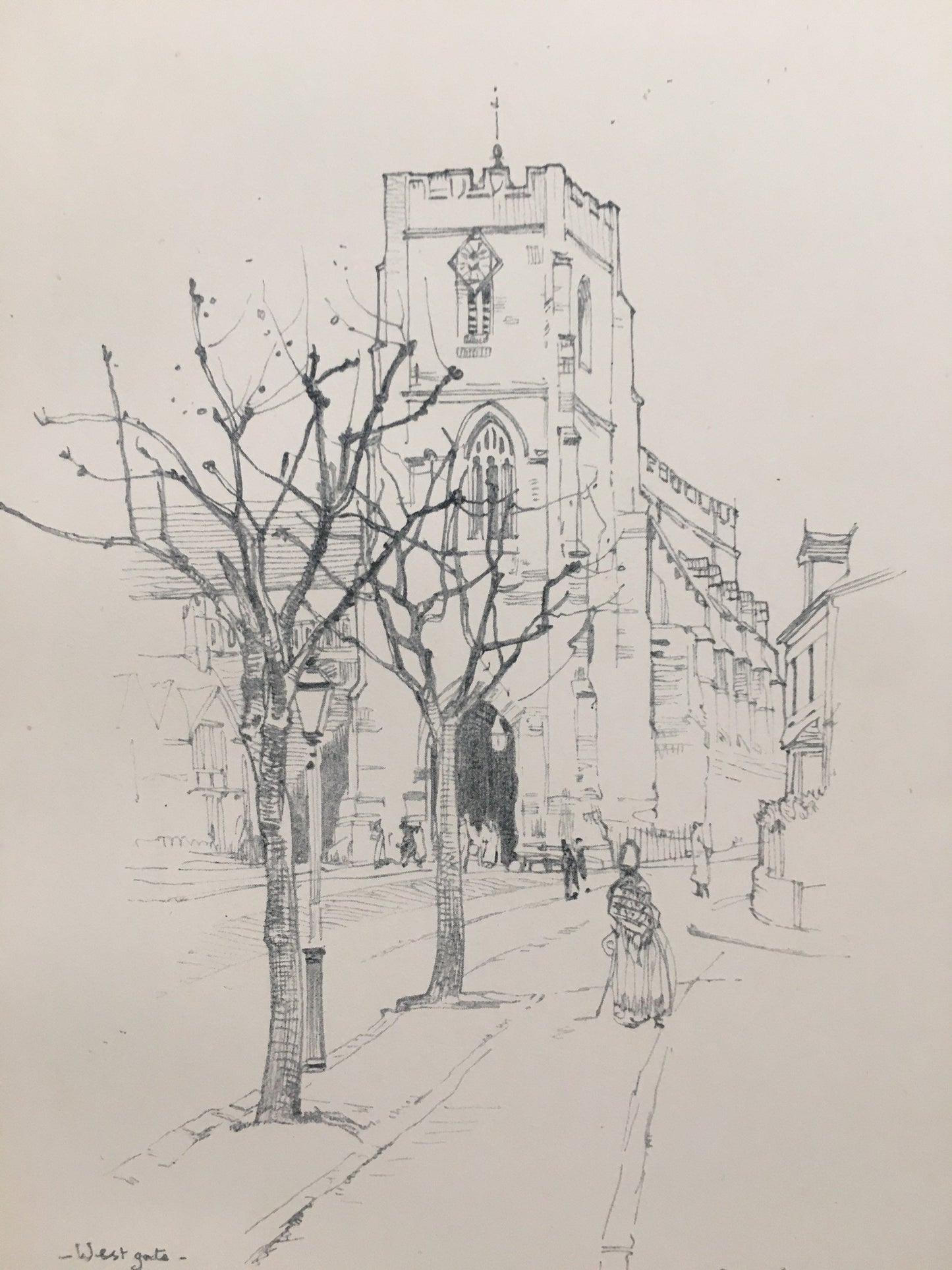 1920 WARWICK - WESTGATE - Antique Warwick Print - Local History Print - Warwick Wall Art - Over 100 Years Old