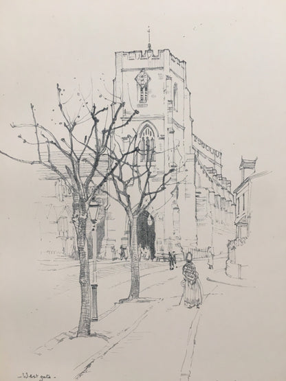 1920 WARWICK - WESTGATE - Antique Warwick Print - Local History Print - Warwick Wall Art - Over 100 Years Old