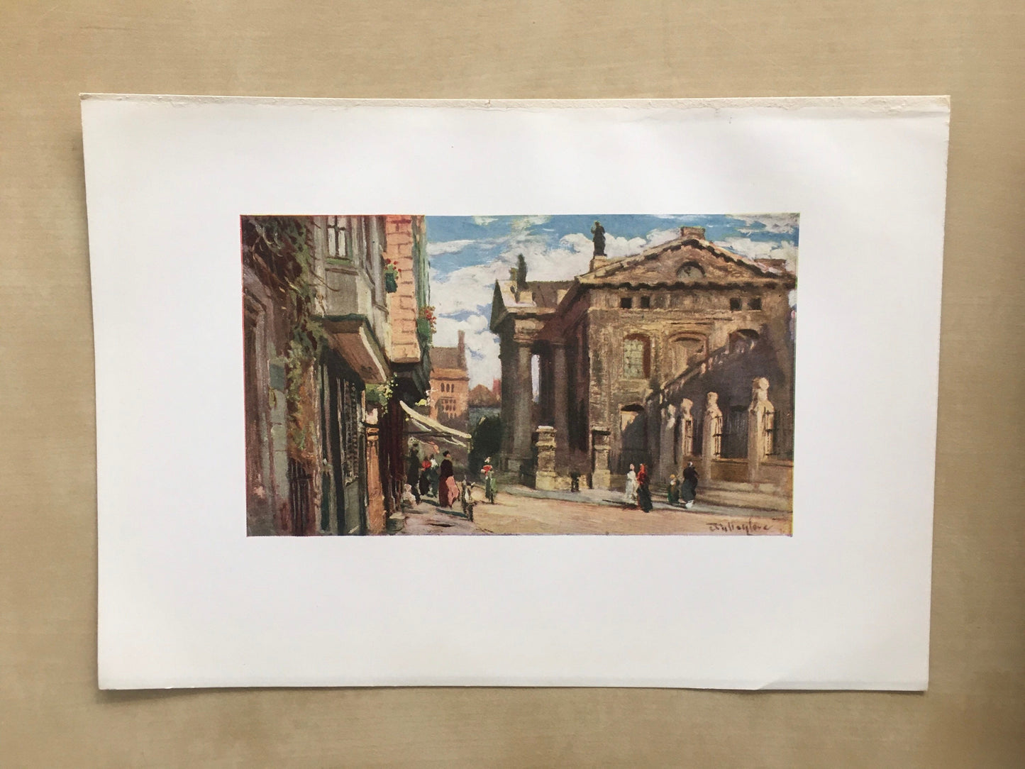 1903 OXFORD - CLARENDON BUILDING, Looking East - Oxford University Print - John Fulleylove - Antique Oxford Print - 8.5 x 6 Inches