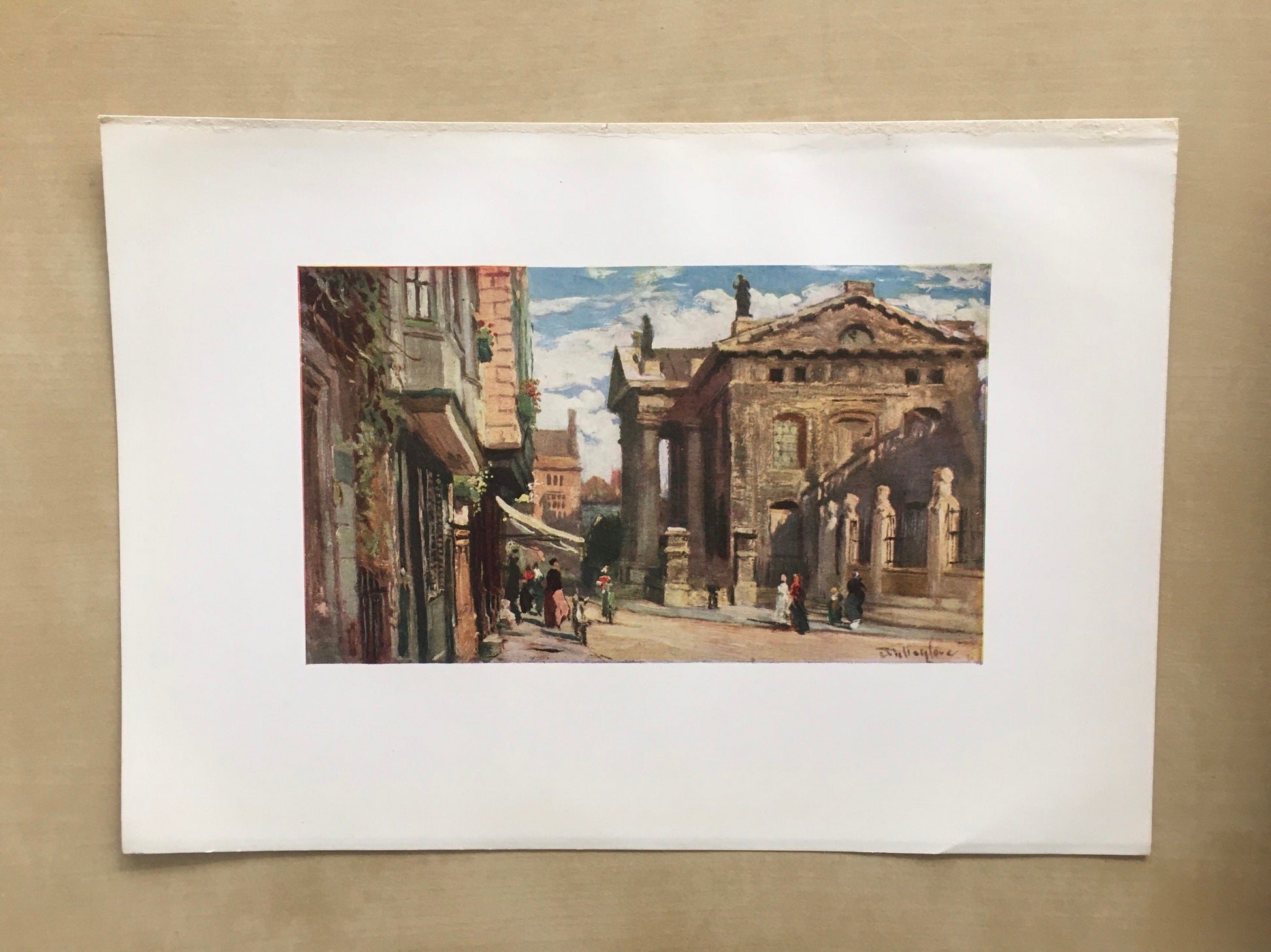 1903 OXFORD - CLARENDON BUILDING, Looking East - Oxford University Print - John Fulleylove - Antique Oxford Print - 8.5 x 6 Inches