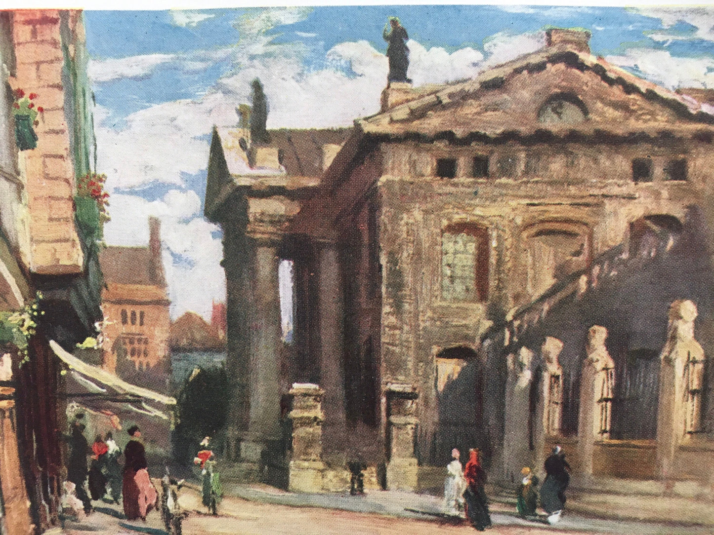 1903 OXFORD - CLARENDON BUILDING, Looking East - Oxford University Print - John Fulleylove - Antique Oxford Print - 8.5 x 6 Inches