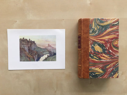 1912 GERMANY - RUDELSBURG & SAALECK Castles - Germany Print - German City Print - Germany Painting - 8.5 x 6 Inches