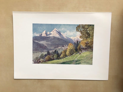 1912 GERMANY - BERCHTESGADEN - Germany Print - German City Print - Germany Painting - 8.5 x 6 Inches