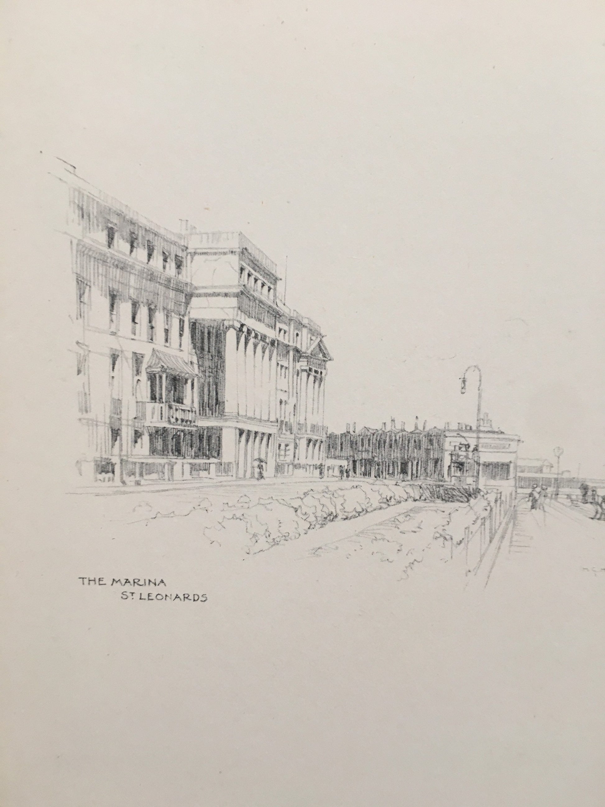 1915 HASTINGS - MARINA, St. Leonard's - Antique Hastings Print - Local History Print - Hasting Kent Wall Art - Over 100 Years Old