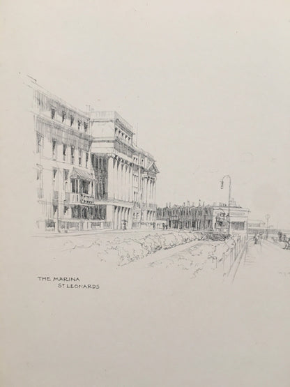 1915 HASTINGS - MARINA, St. Leonard's - Antique Hastings Print - Local History Print - Hasting Kent Wall Art - Over 100 Years Old