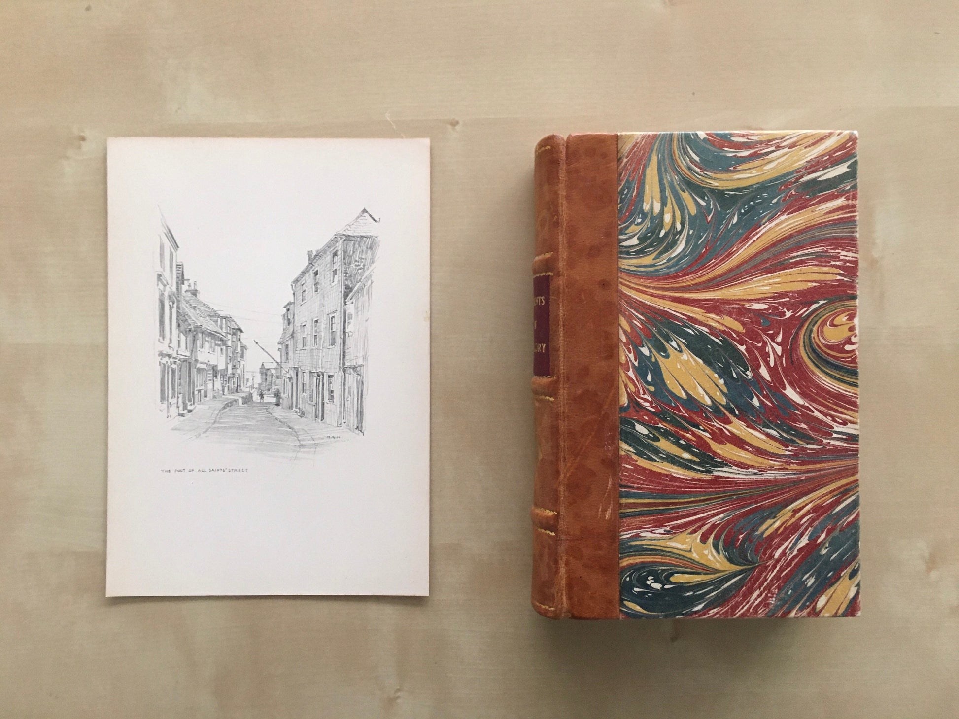 1915 HASTINGS - All Saints' Street - Antique Hastings Print - Local History Print - Hasting Kent Wall Art - Over 100 Years Old