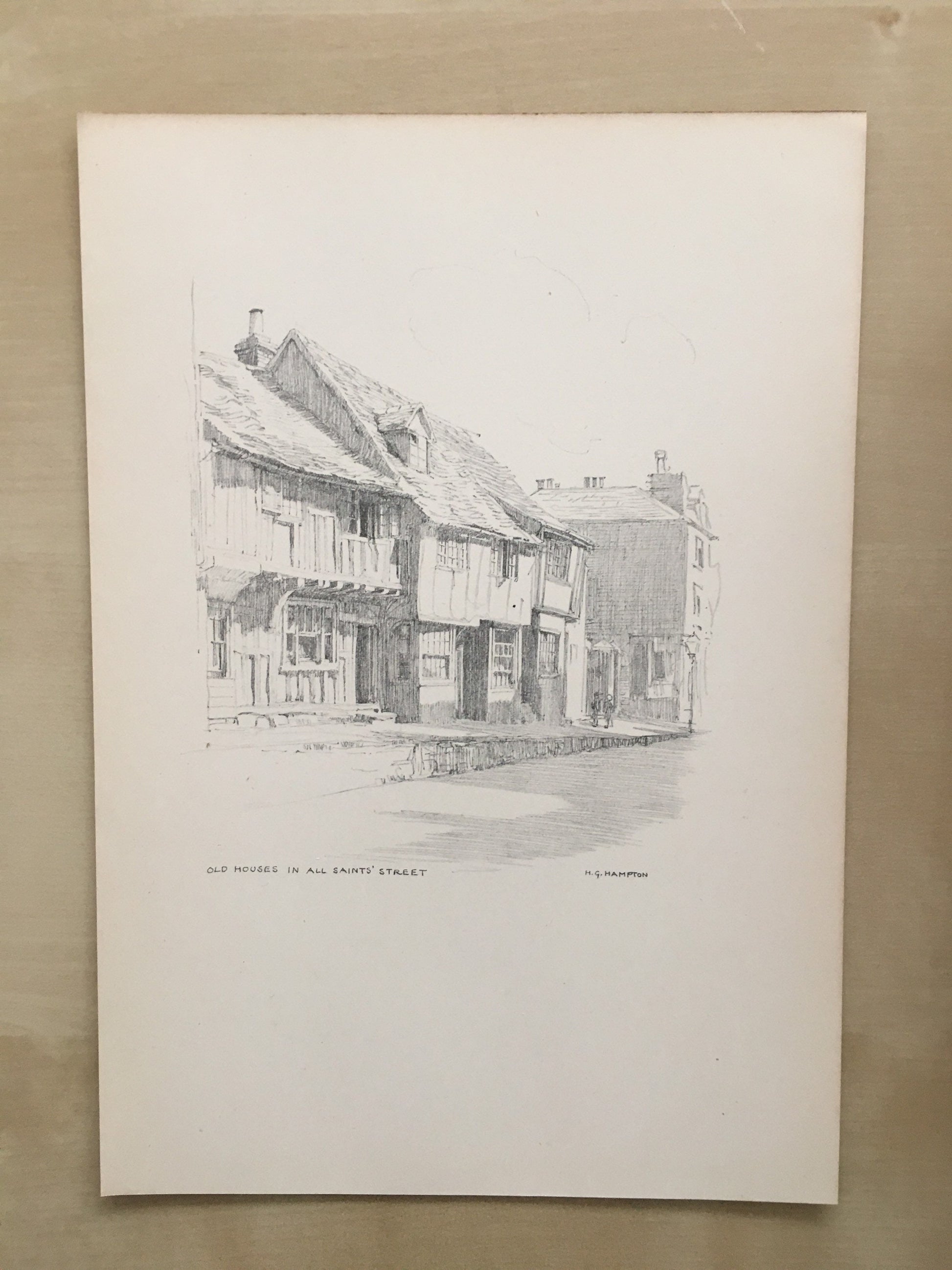 1915 HASTINGS - All Saints' Street - Antique Hastings Print - Local History Print - Hasting Kent Wall Art - Over 100 Years Old