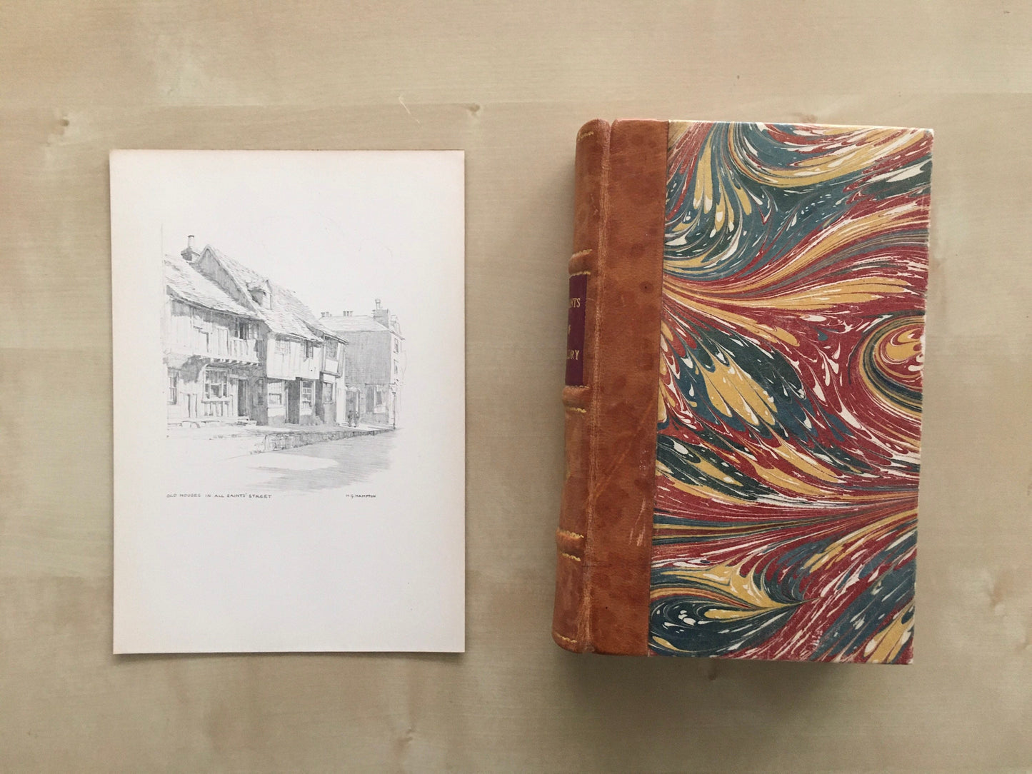 1915 HASTINGS - All Saints' Street - Antique Hastings Print - Local History Print - Hasting Kent Wall Art - Over 100 Years Old