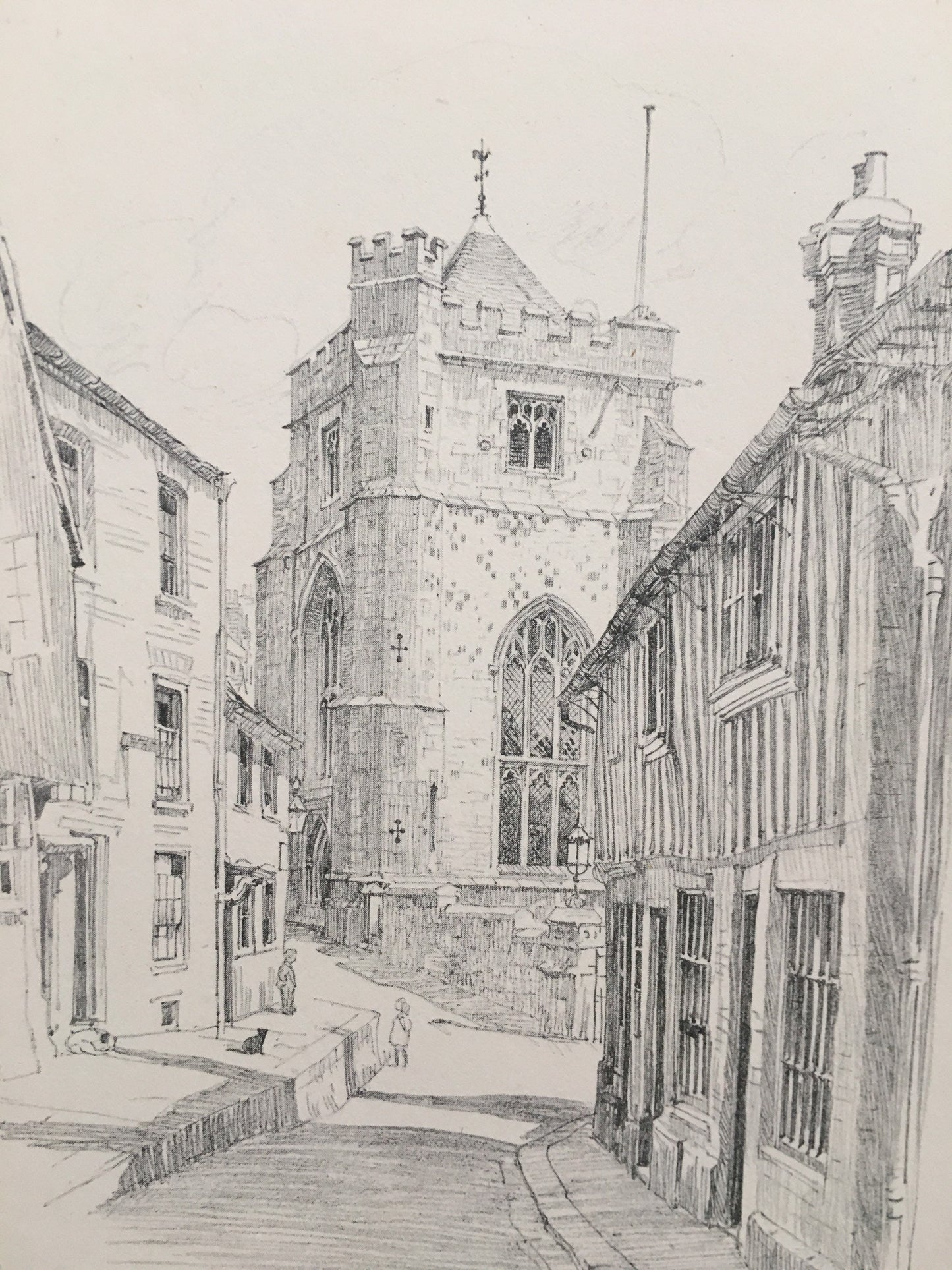 1915 HASTINGS - St. CLEMENT'S CHURCH - Antique Hastings Print - Local History Print - Hasting Kent Wall Art - Over 100 Years Old