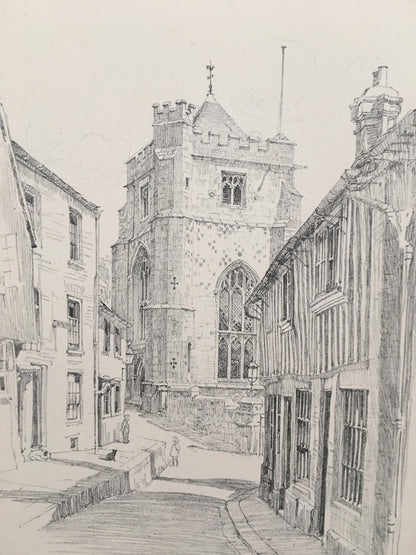 1915 HASTINGS - St. CLEMENT'S CHURCH - Antique Hastings Print - Local History Print - Hasting Kent Wall Art - Over 100 Years Old