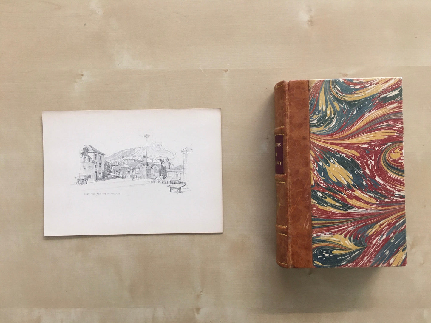 1915 HASTINGS - EAST HILL - Antique Hastings Print - Local History Print - Hasting Kent Wall Art - Over 100 Years Old