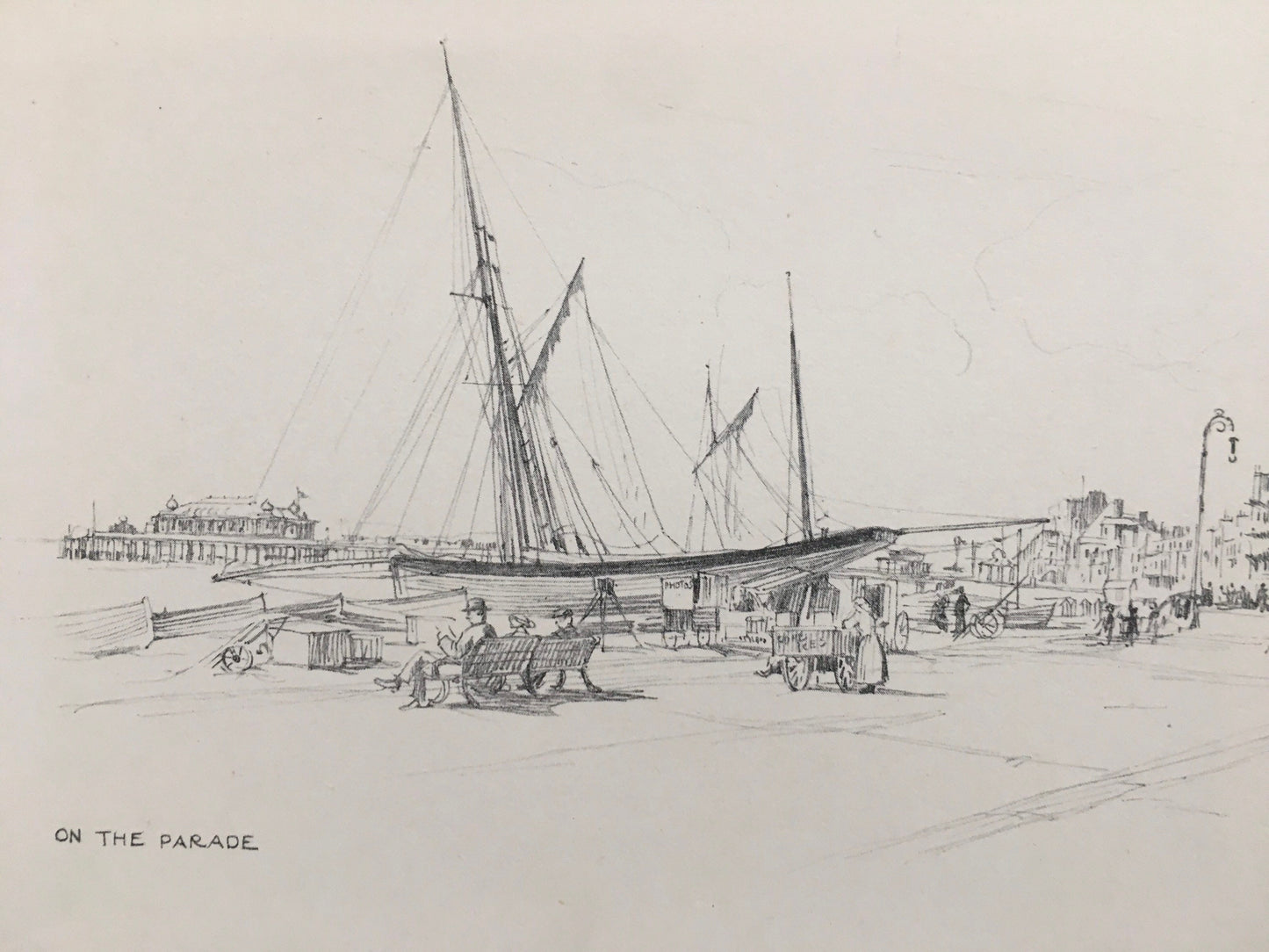 1915 HASTINGS - PARADE - Antique Hastings Print - Local History Print - Hasting Kent Wall Art - Over 100 Years Old