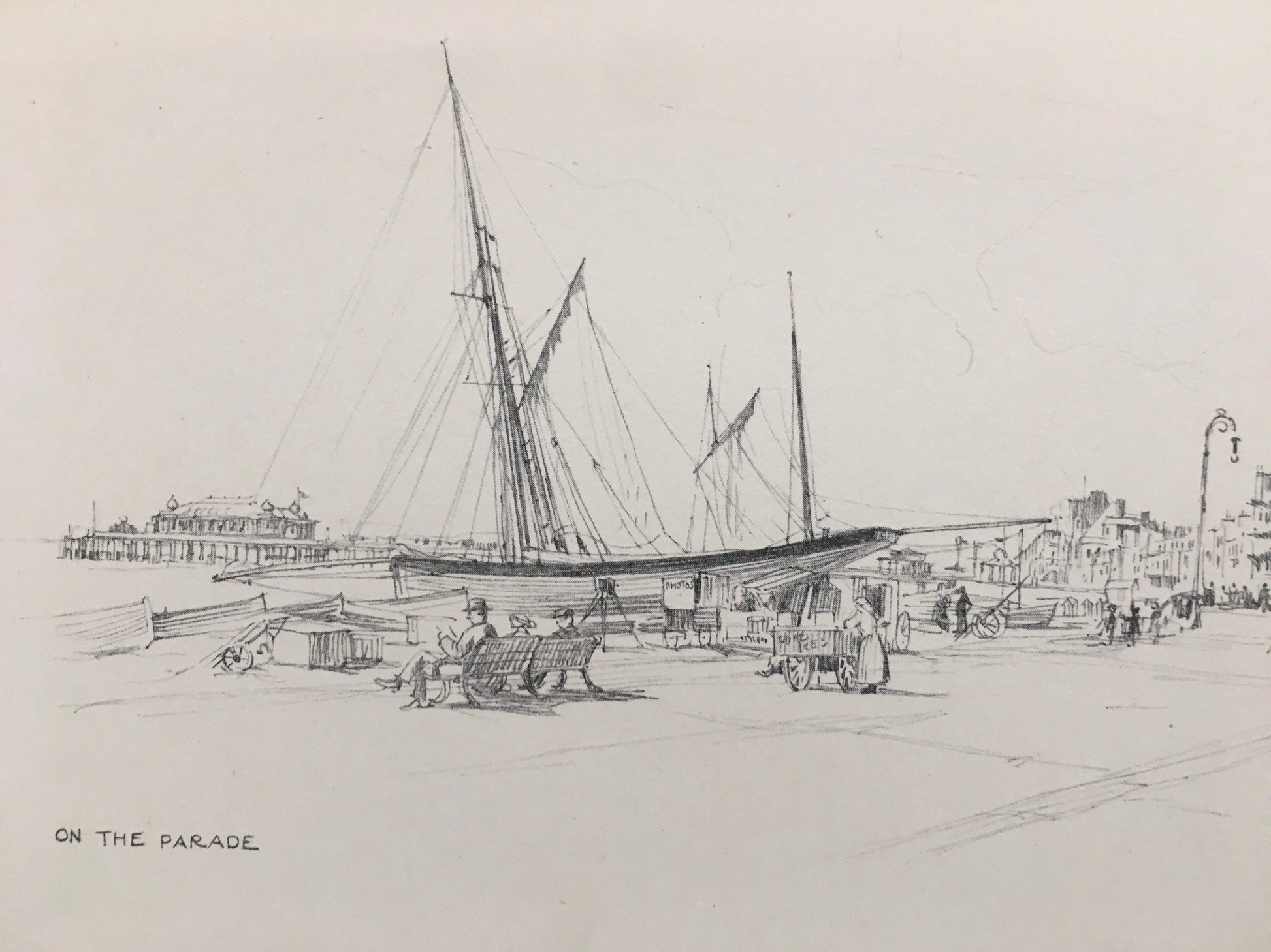 1915 HASTINGS - PARADE - Antique Hastings Print - Local History Print - Hasting Kent Wall Art - Over 100 Years Old