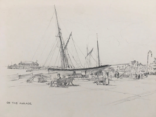 1915 HASTINGS - PARADE - Antique Hastings Print - Local History Print - Hasting Kent Wall Art - Over 100 Years Old