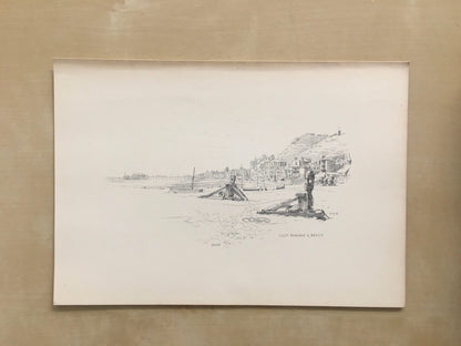 1915 HASTINGS - EAST PARADE - Antique Hastings Print - Local History Print - Hasting Kent Wall Art - Over 100 Years Old