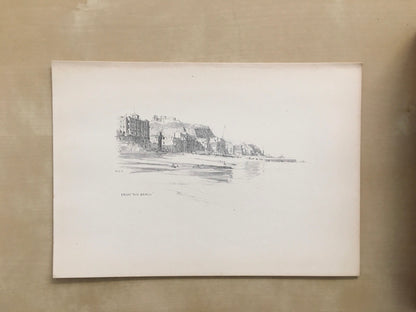 1915 HASTINGS - From the Beach - Antique Hastings Print - Local History Print - Hasting Kent Wall Art - Over 100 Years Old