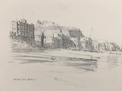 1915 HASTINGS - From the Beach - Antique Hastings Print - Local History Print - Hasting Kent Wall Art - Over 100 Years Old
