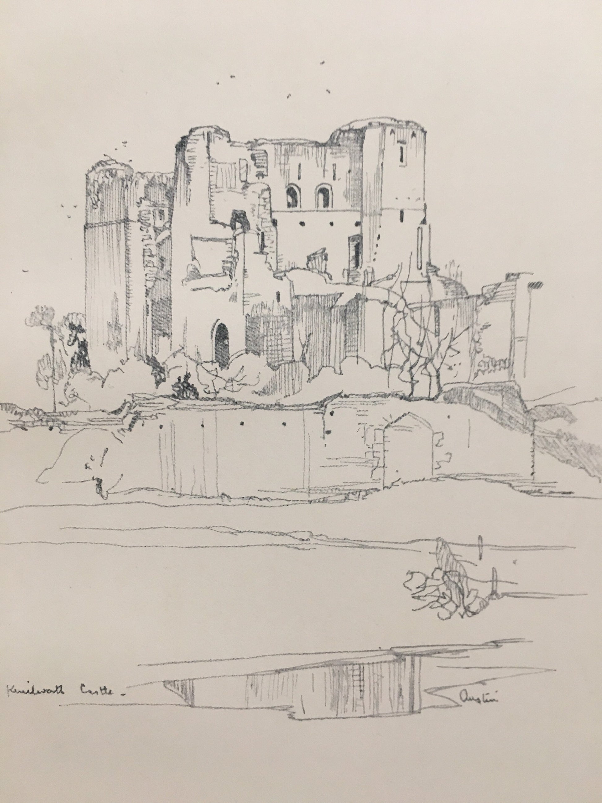 1920 WARWICK - KENILWORTH CASTLE - Antique Warwick Print - Local History Print - Warwick Wall Art - Over 100 Years Old