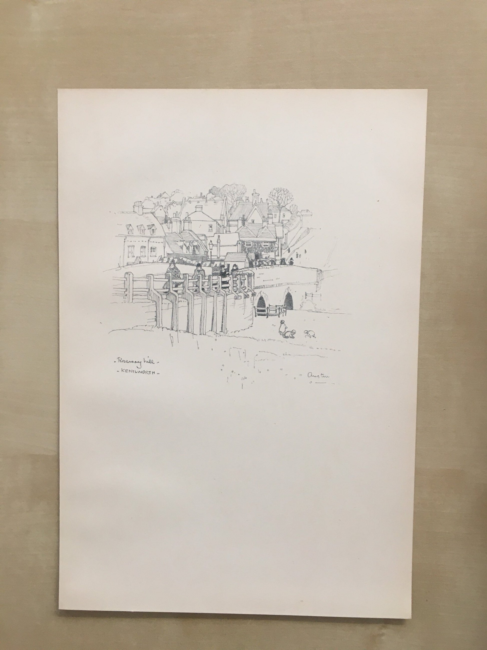 1920 WARWICK - KENILWORTH: Rosemary Hill - Antique Warwick Print - Local History Print - Warwick Wall Art - Over 100 Years Old