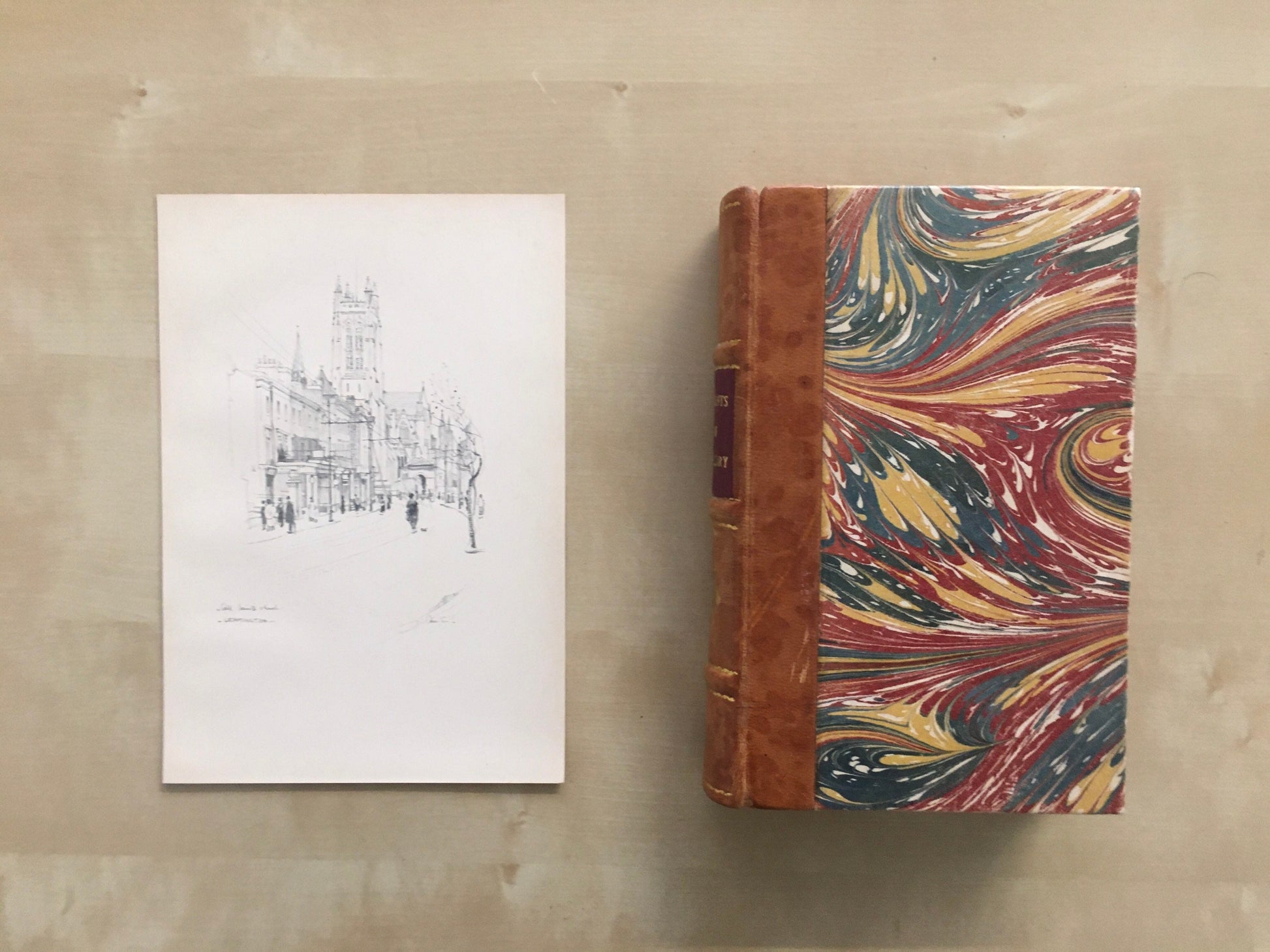 1920 LEAMINGTON - All Saints' Church - Antique Warwick Print - Local History Print - Warwick Wall Art - Over 100 Years Old