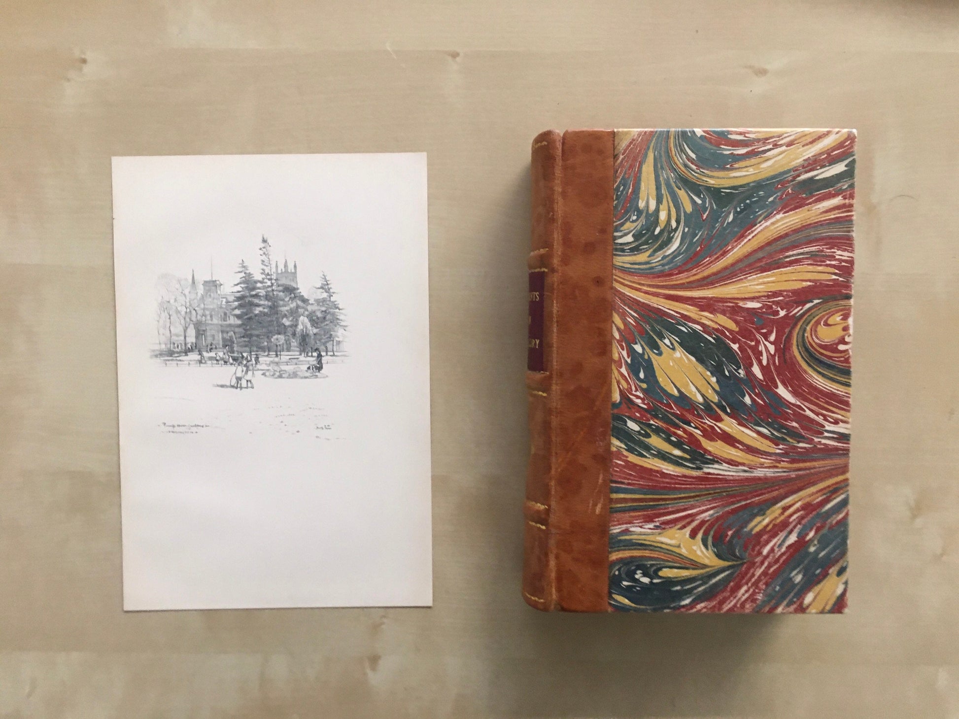 1920 LEAMINGTON - Pump Room Gardens - Antique Warwick Print - Local History Print - Warwick Wall Art - Over 100 Years Old