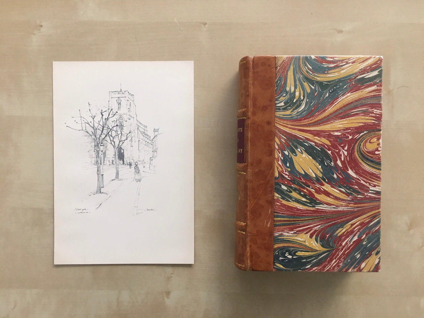 1920 WARWICK - WESTGATE - Antique Warwick Print - Local History Print - Warwick Wall Art - Over 100 Years Old